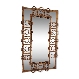 Vintage bamboo mirror