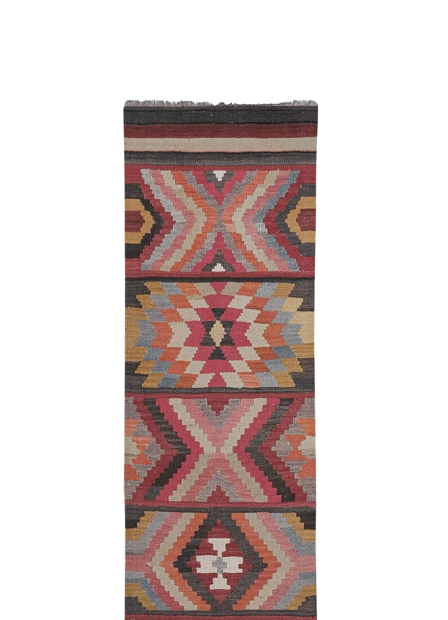 Vintage Turkish hallway rug 78x365 cm