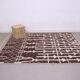 Brown Beni Ourain Rug 183 x 246 cm, Handmade Berber Wool Rug, Vintage Style