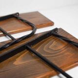 Wall shelf string 1960 3 solid wood tops black and brown