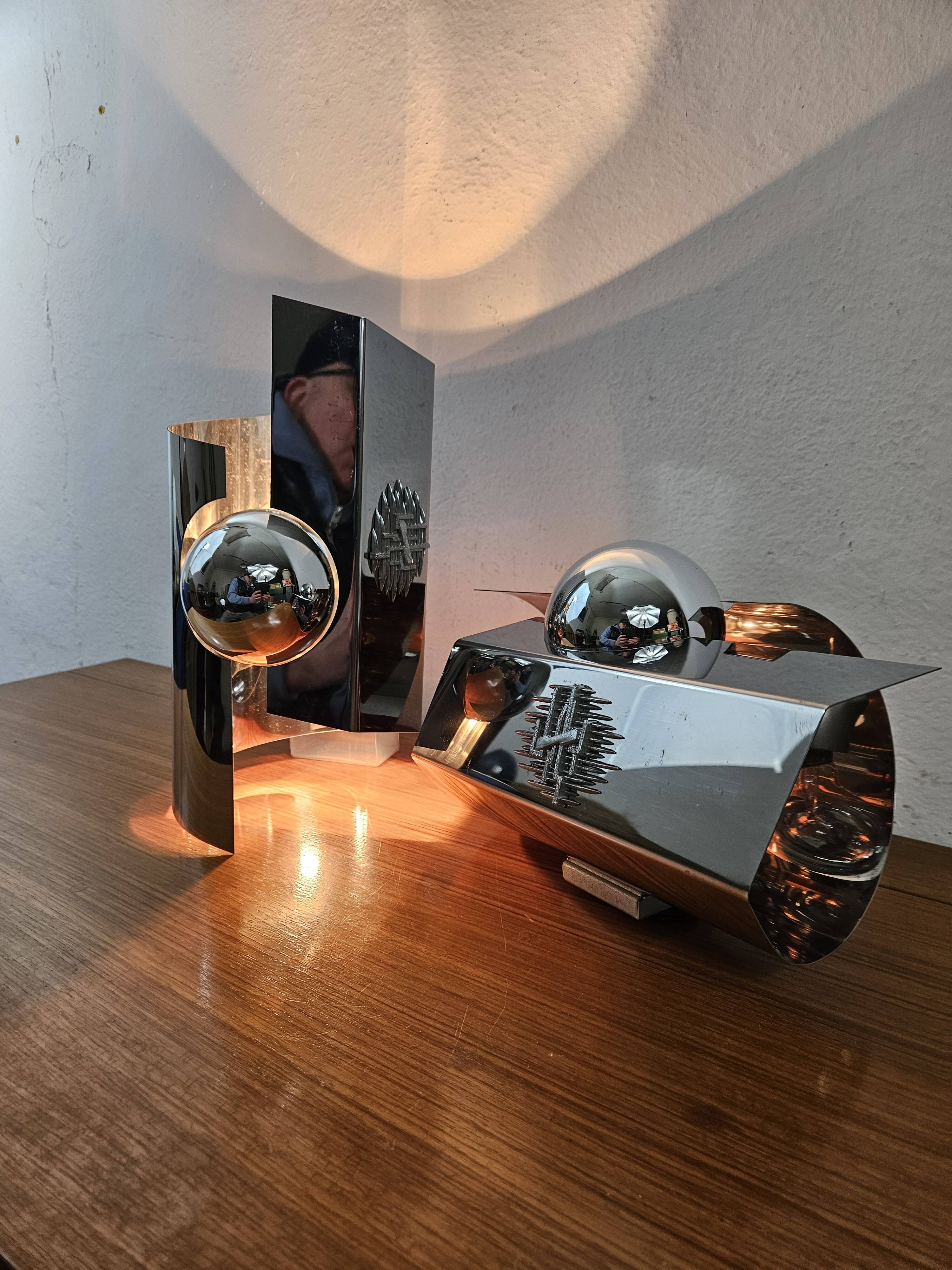 Vintage chrome wall lights - 70'S design