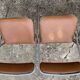 4 folding chairs chromed metal and Skaï fawn 1970
