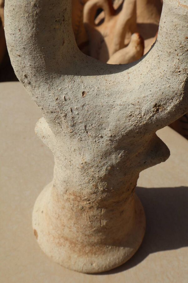 Poterie - Scultpure tamegroute brute abstraite deux branches