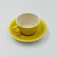Service 10 tasses jaune Boch Belgique vintage