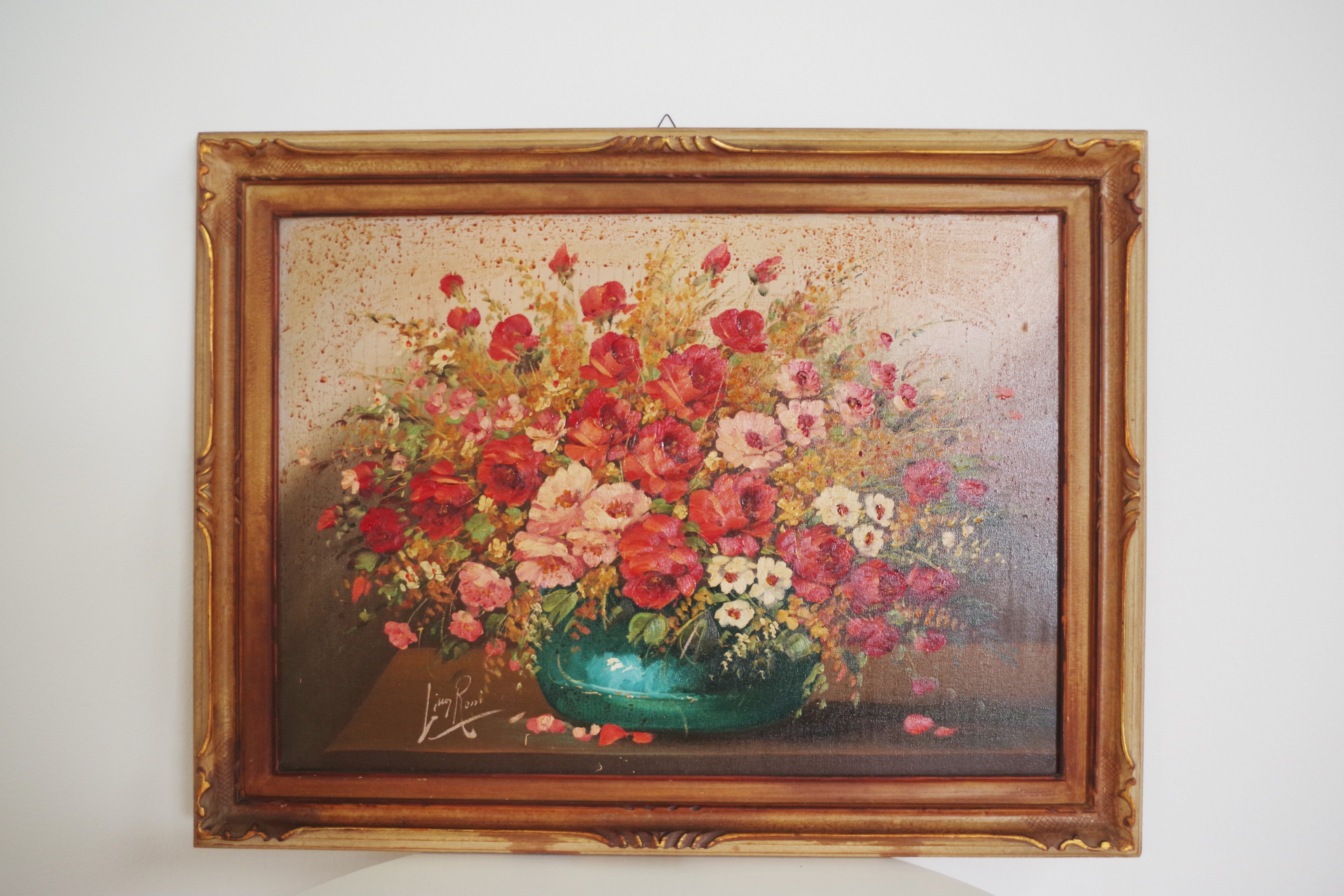 Floral arrangement painted by Lina Rossi, 1930s