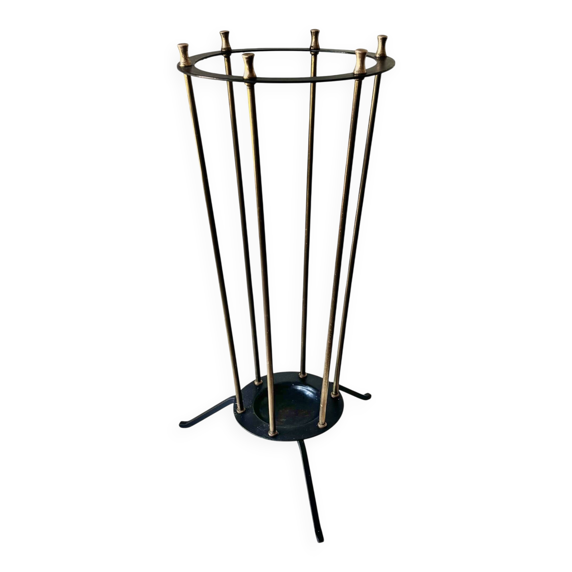 Porte-parapluie en laiton Mid Century