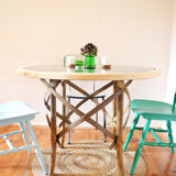 Table ronde Bois & Cannage