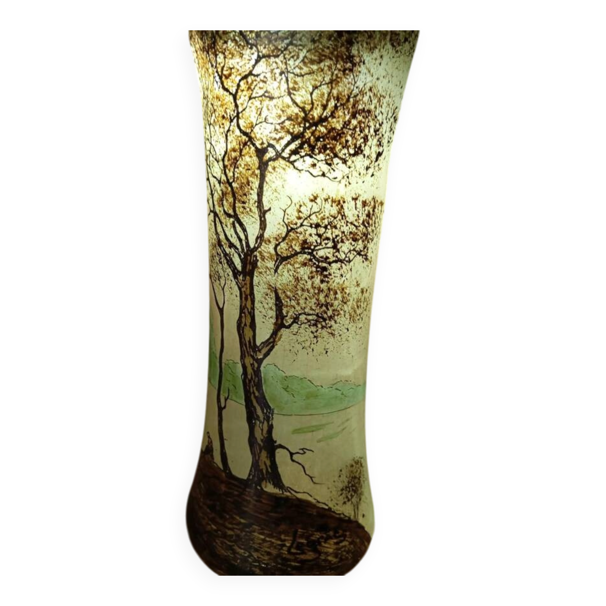 Hexagonal section tapered vase – Art Nouveau period