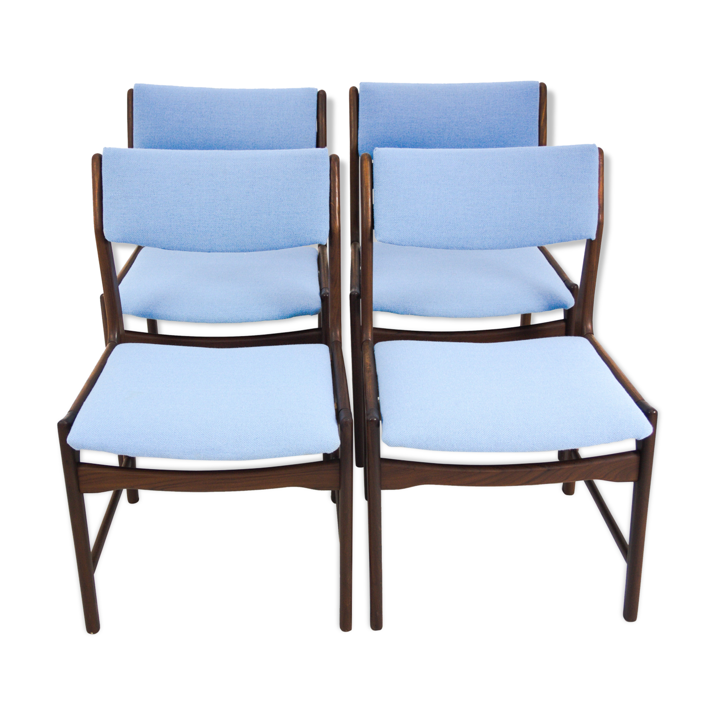 A set of 4 teak dining chairs,