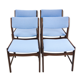 A set of 4 teak dining chairs,