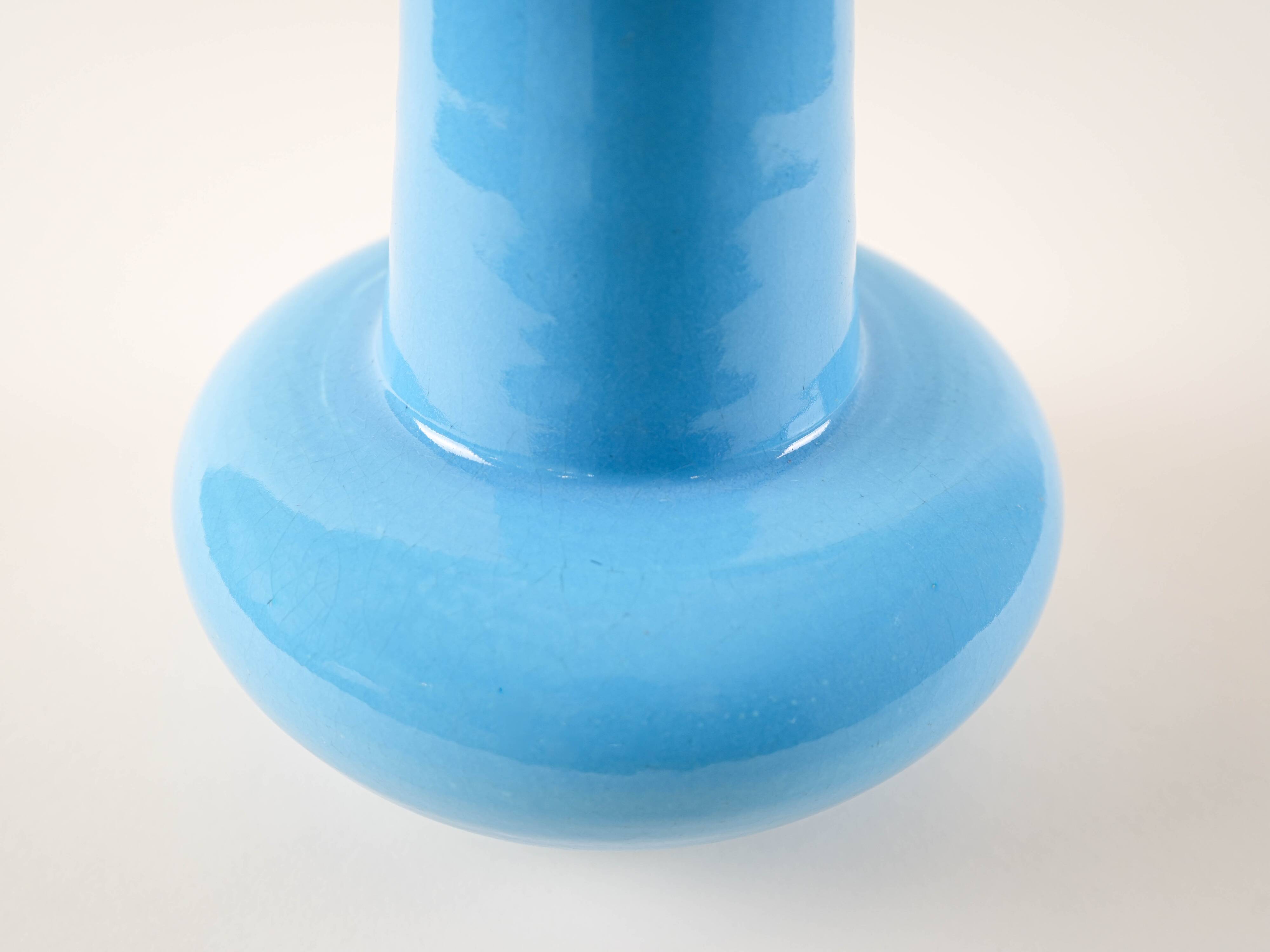 Blue ceramic vase, Danish design, 1970s, made in Denmark
