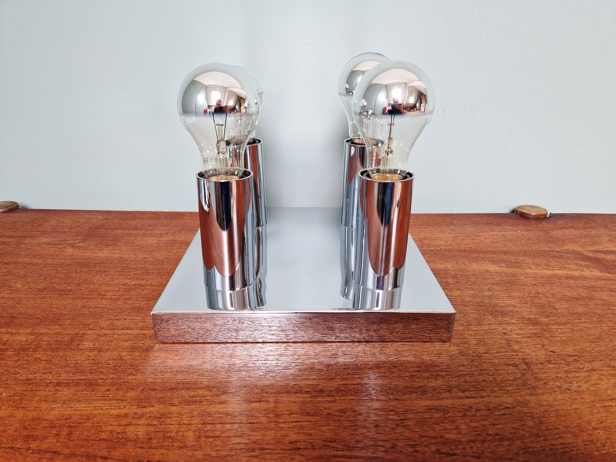 Space Age ceiling light in chrome metal, 1970s