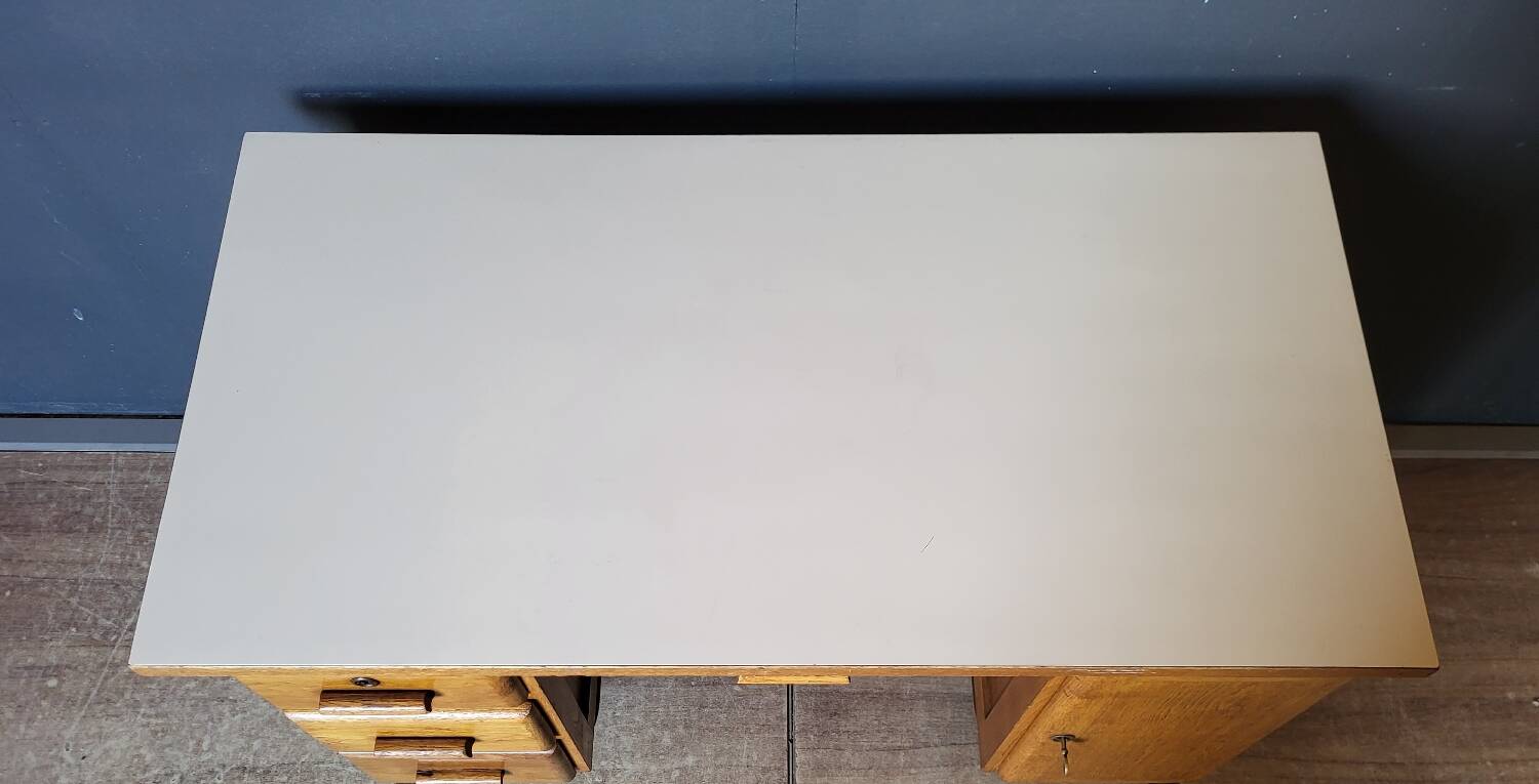 Vintage schoolmaster desk from the 1950s