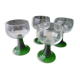 Set de 4 verres à vin d'Alsace Décor gravé Jambe balustre
