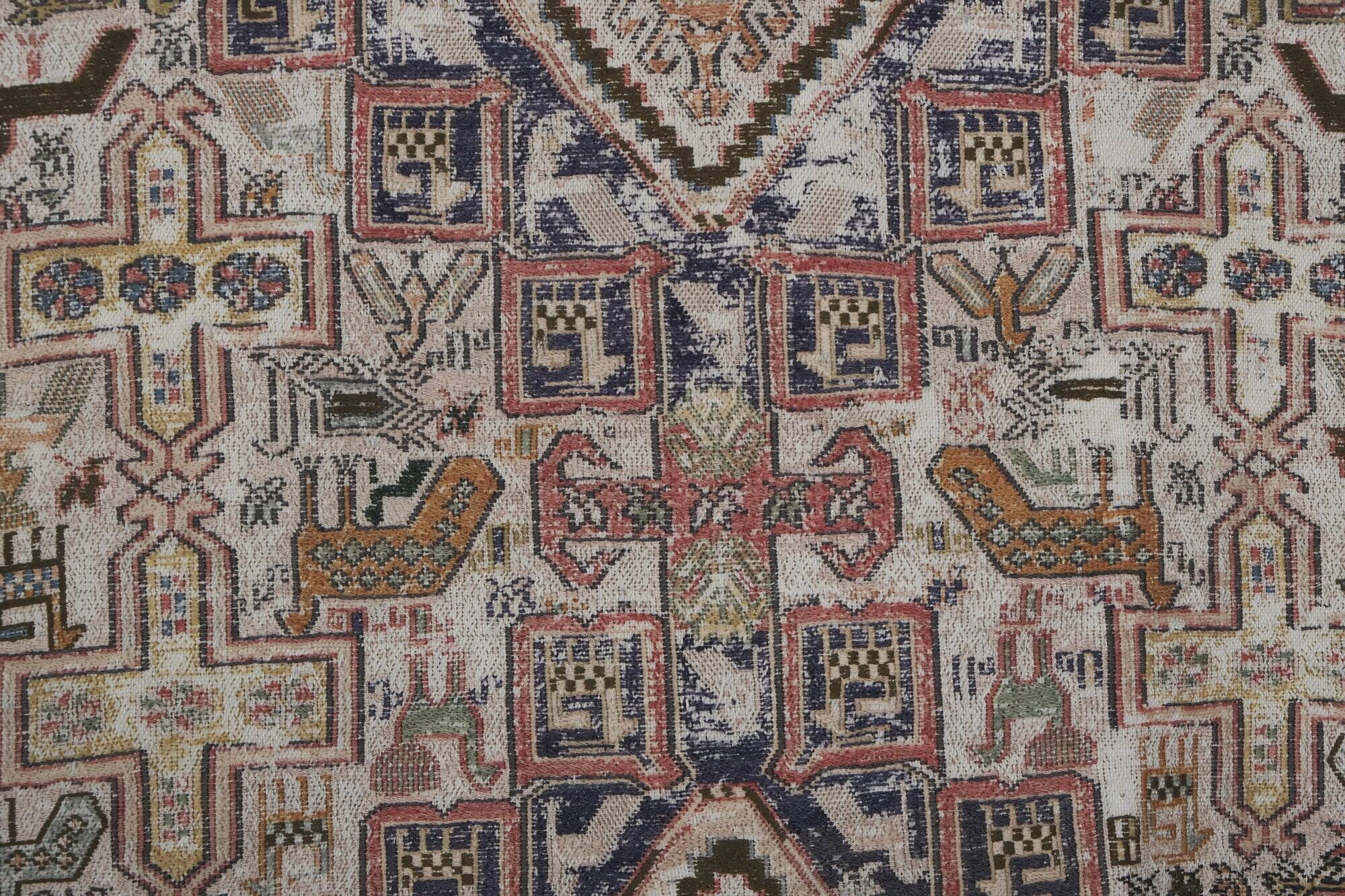 Vintage Turkish kilim handwoven 111x204 cm