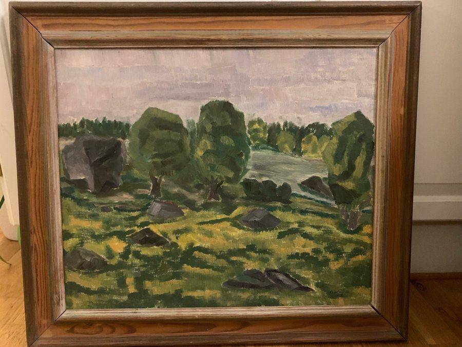 Original Swedish Oil on Panel – “Trees” by Gunnar Wärn – Signed