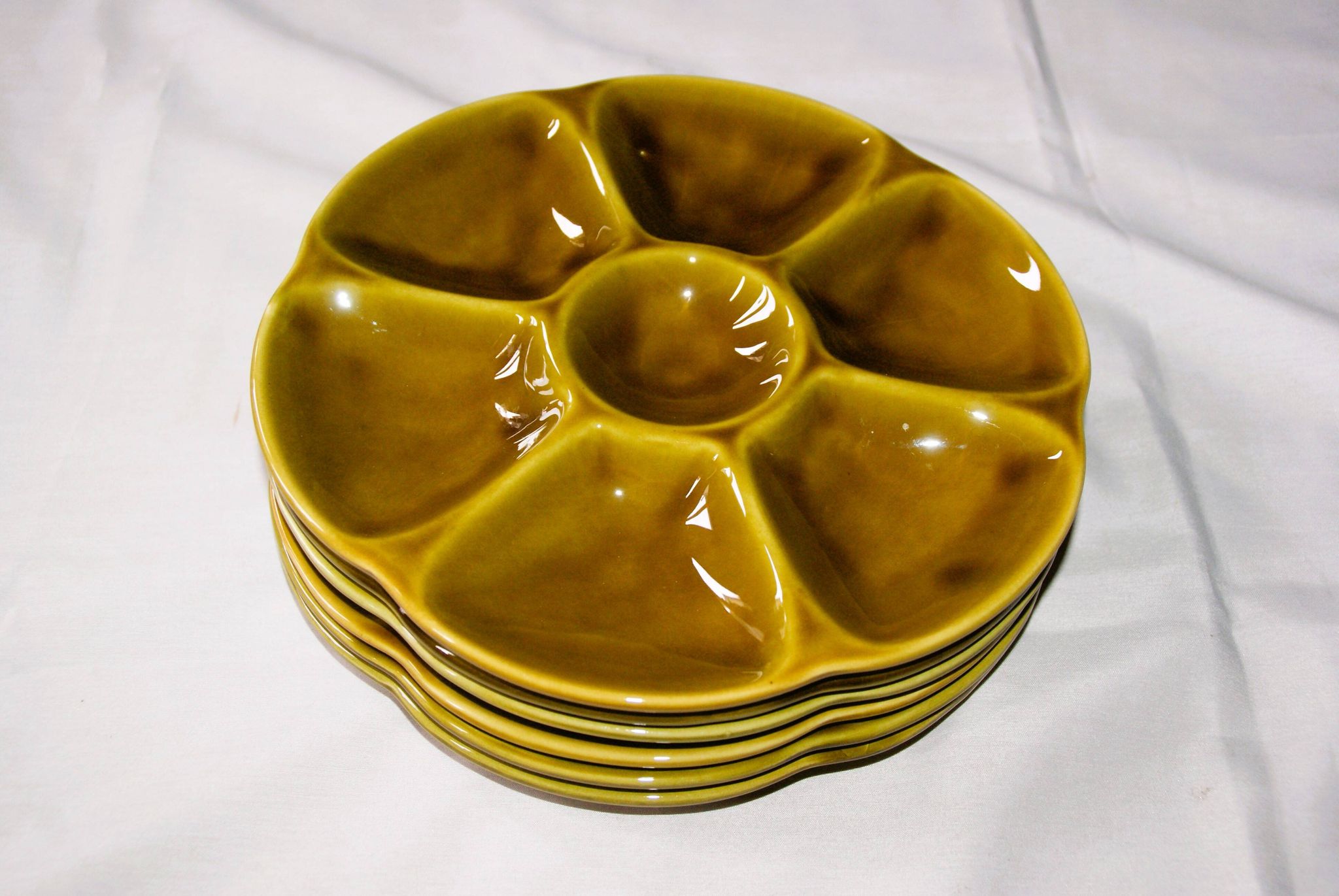 6 assiettes à crustacés Gien
