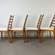 4 Scandinavian chairs, teak with boucle seats.