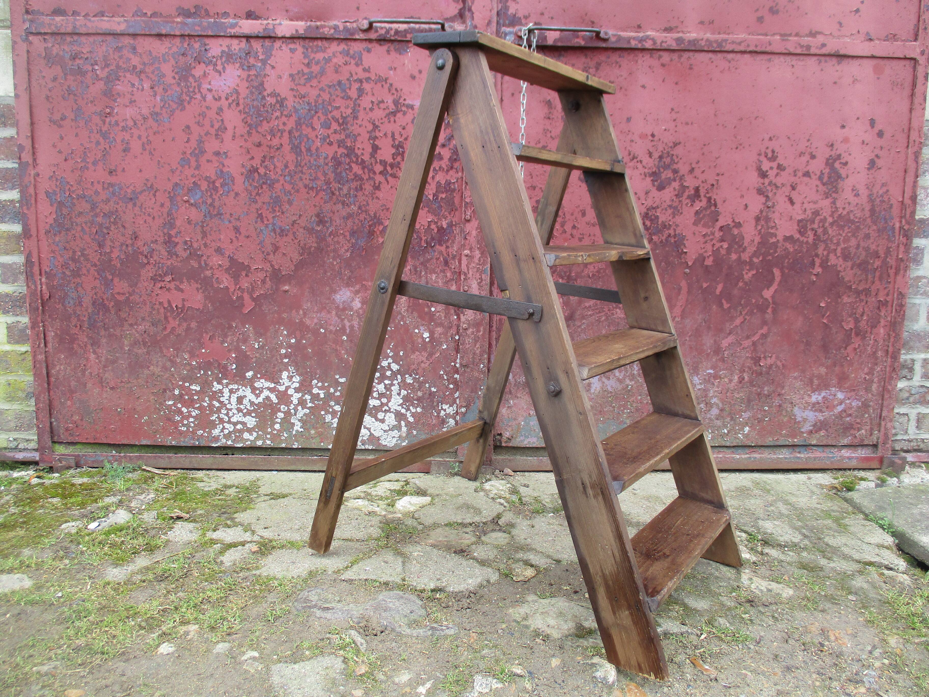 Foldable wooden ladder 5 steps to 1920/30