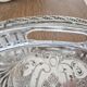Oval silver-plated metal serving dish