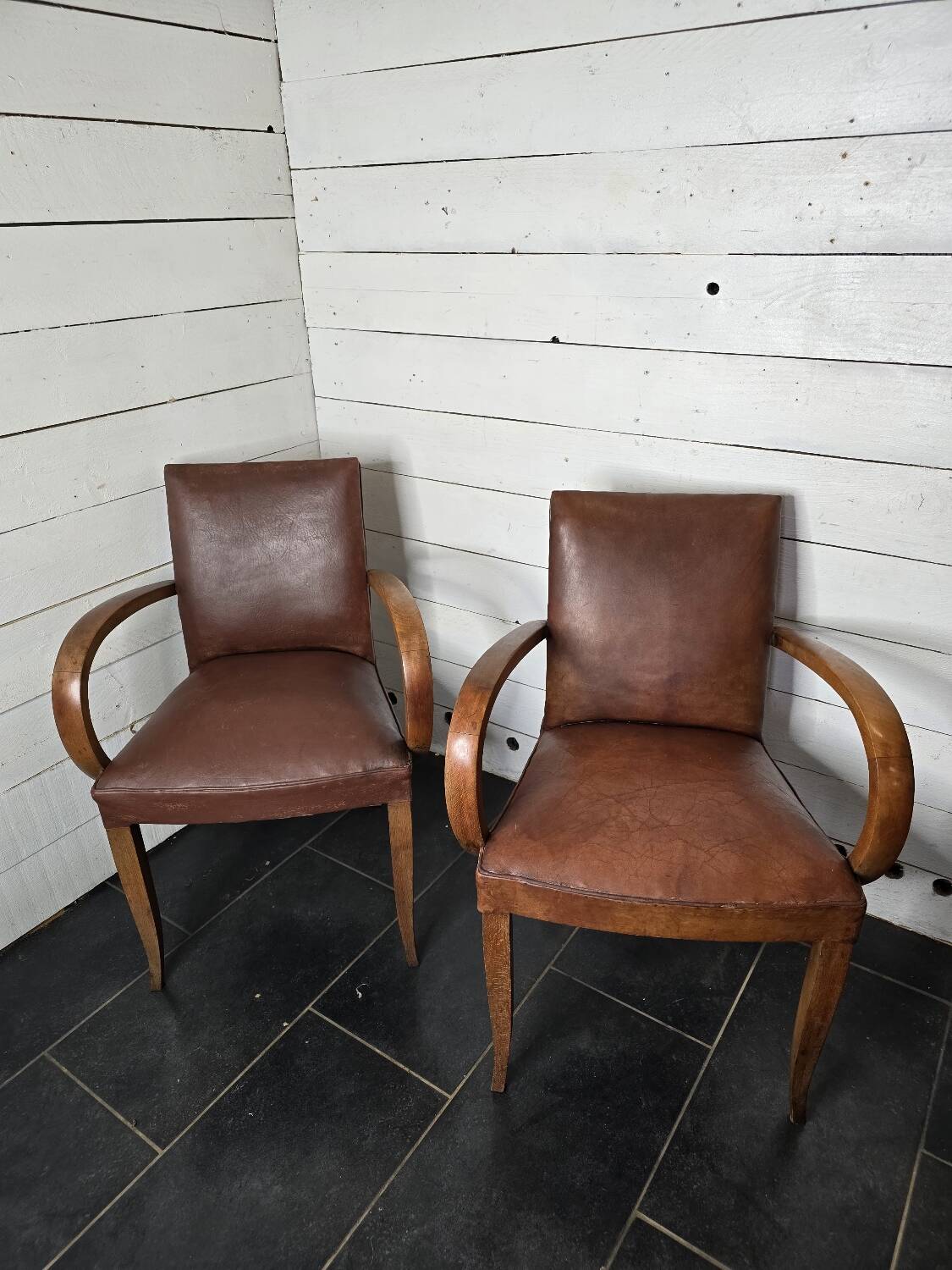 Leather bridge chairs