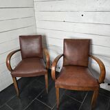 Fauteuils bridge en cuir