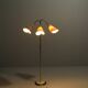 Lampadaire italien à trois lumières en laiton, années 1960