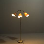 Italian Brass Three Light Floor Lamp, 1960s