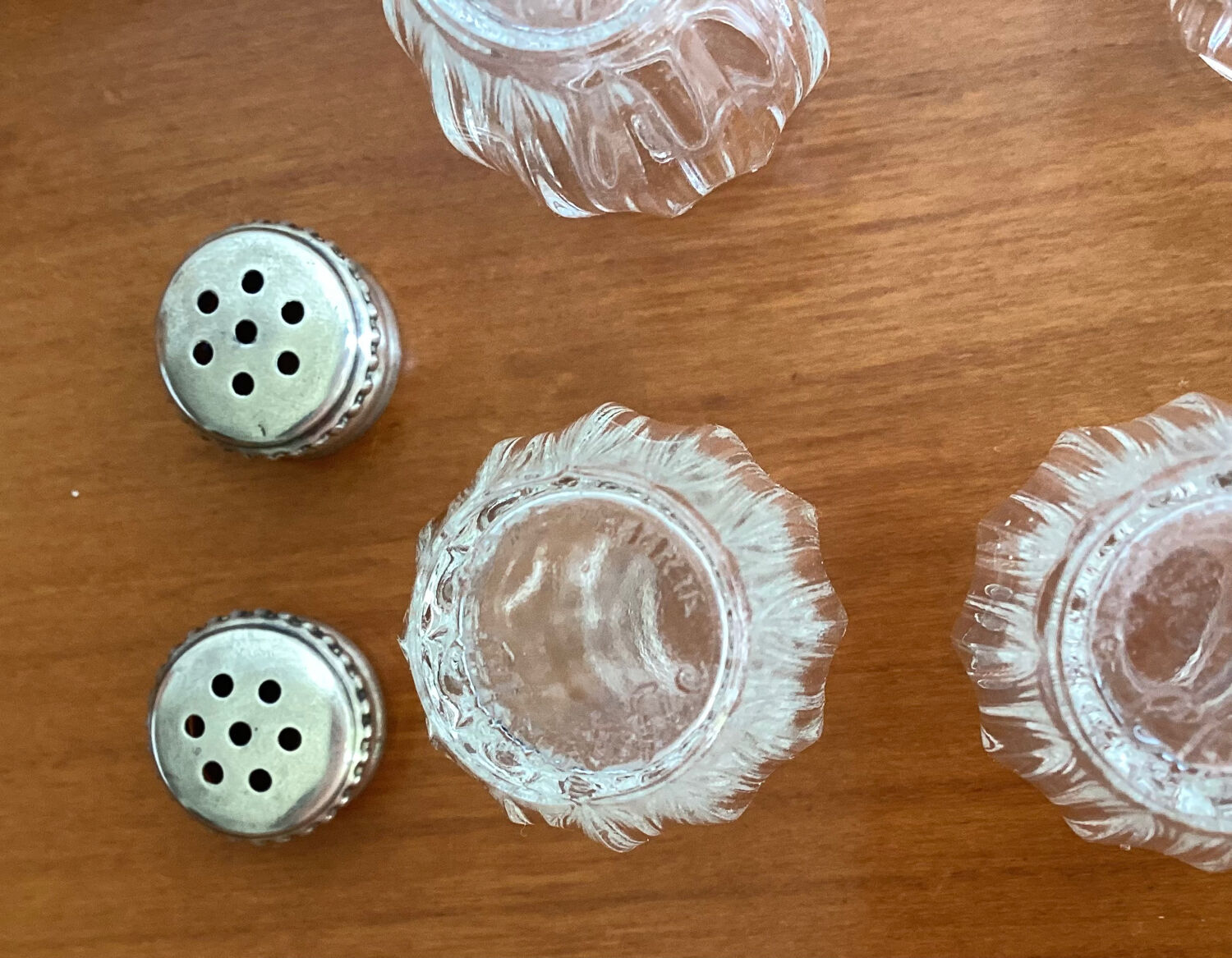 Christofle salt shakers with silver cap