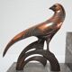 Pair of greenhouse books bird Art Deco metal patinated marble