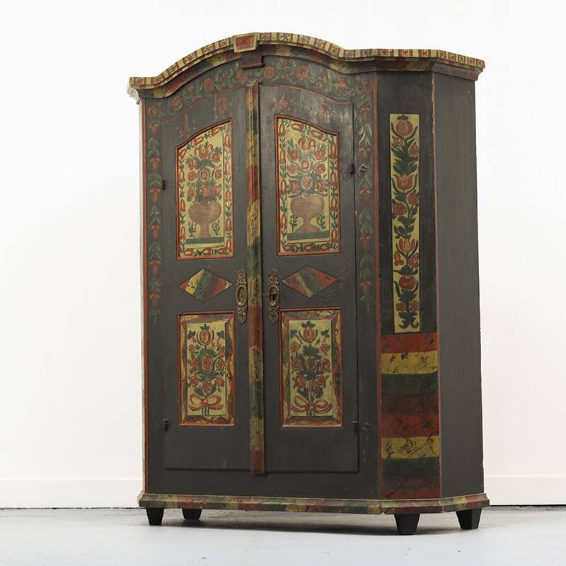 Folk art painted bridal wardrobe