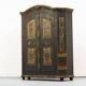 Armoire de mariée peinte à l'art populaire
