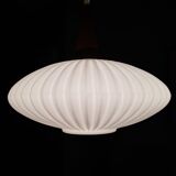 Seventies pleated glass pendant light, space, Danish design