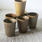 6 stoneware mazagrans/goblets from Digon Sarreguemines in very good condition
