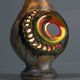 Vintage ceramic table lamp, Walter Gerhards lamp, 1970s