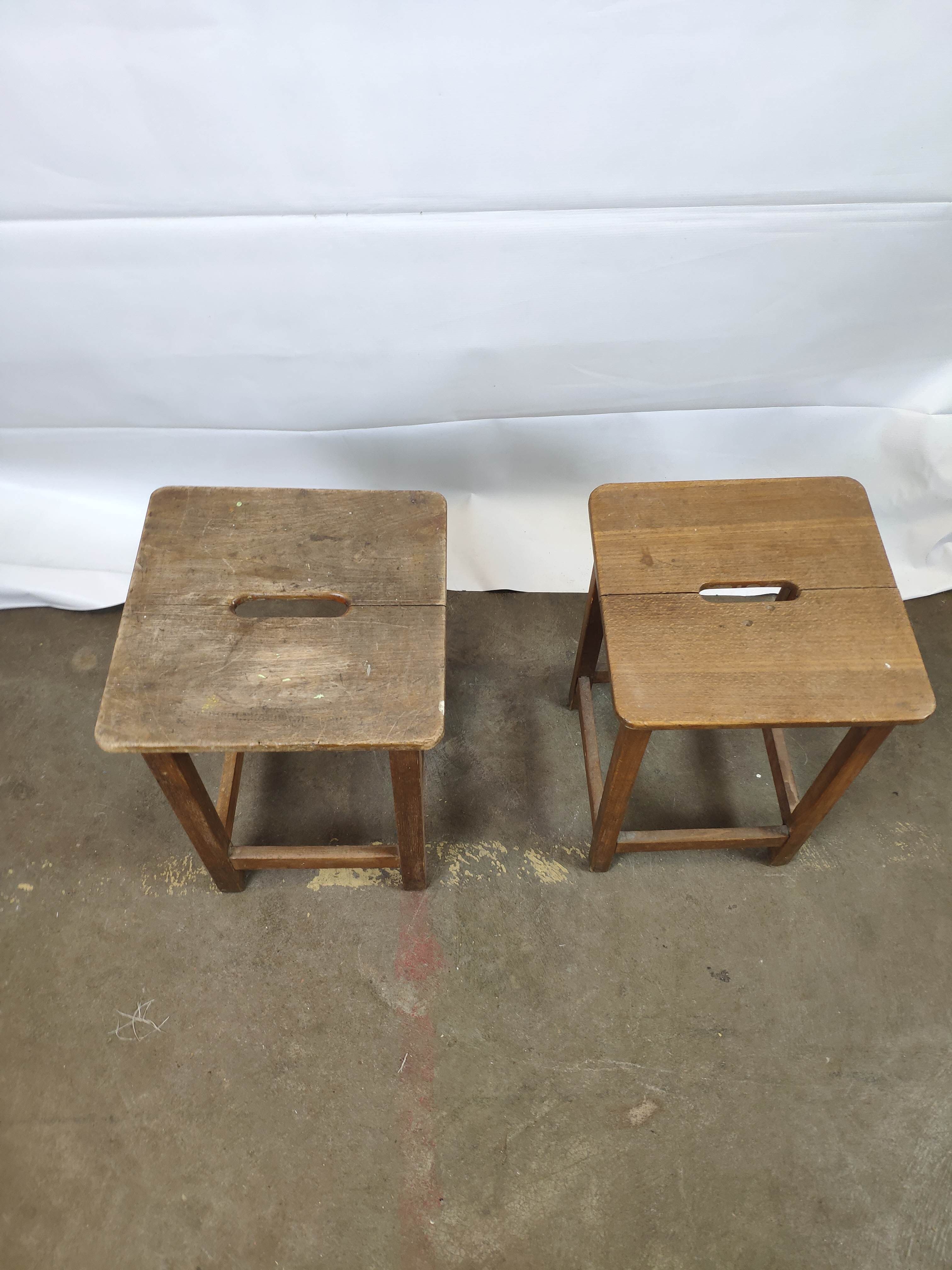 Pair of vintage wooden stools