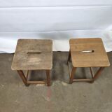 Pair of vintage wooden stools