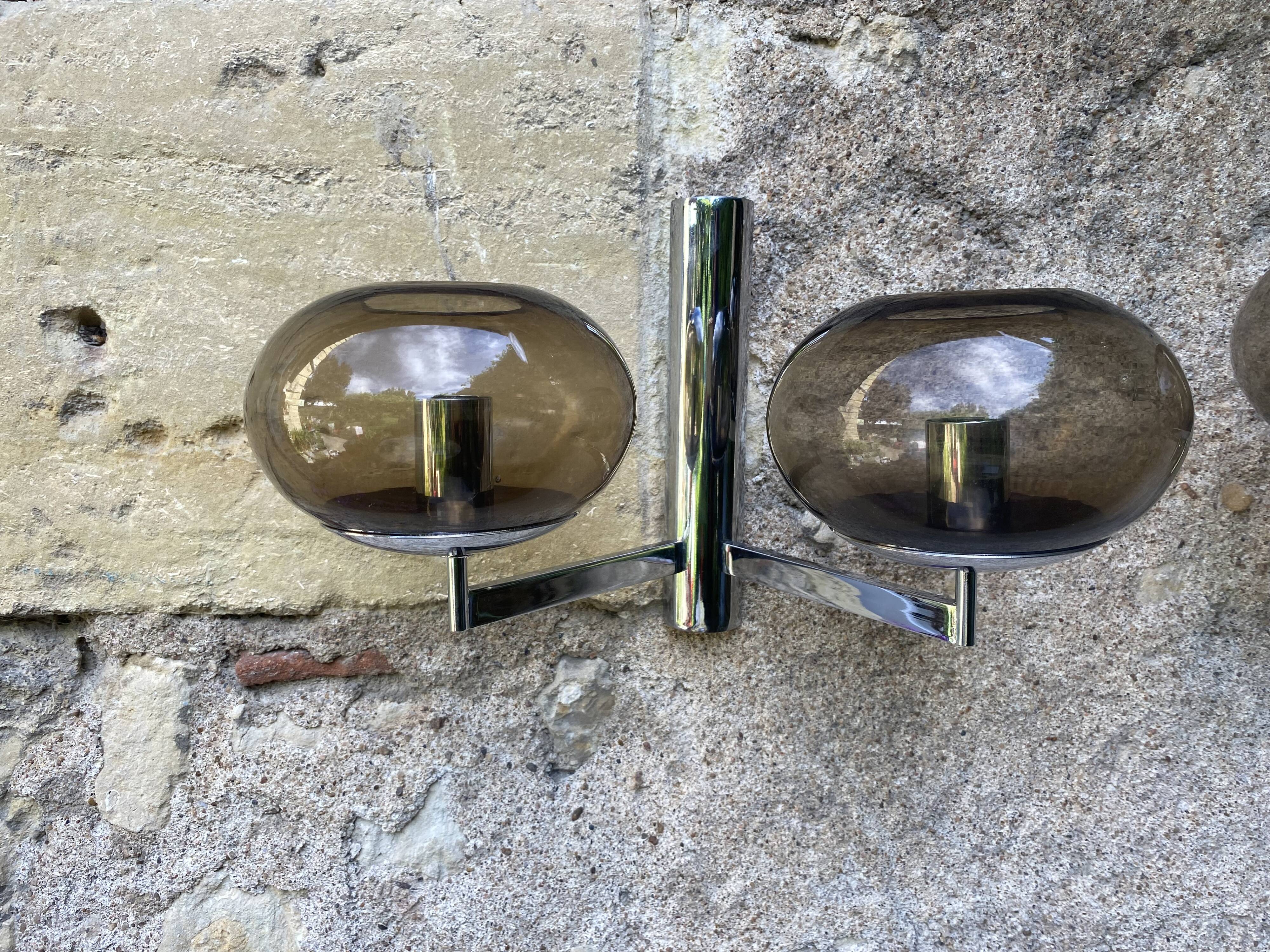 Pair of Amilux space age wall lights, 1970s