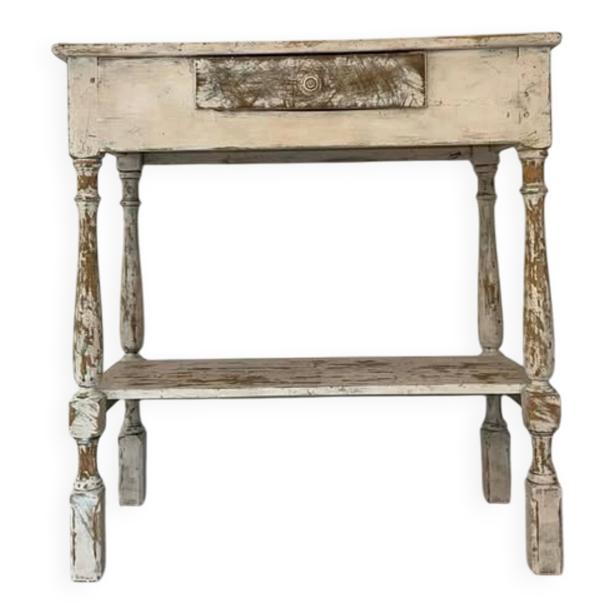 Patinated wooden work table