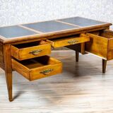 Vintage Grand Ash Prewar Desk with Brass Fillings, 1930s