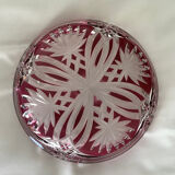 Empty pocket, red cut crystal bowl