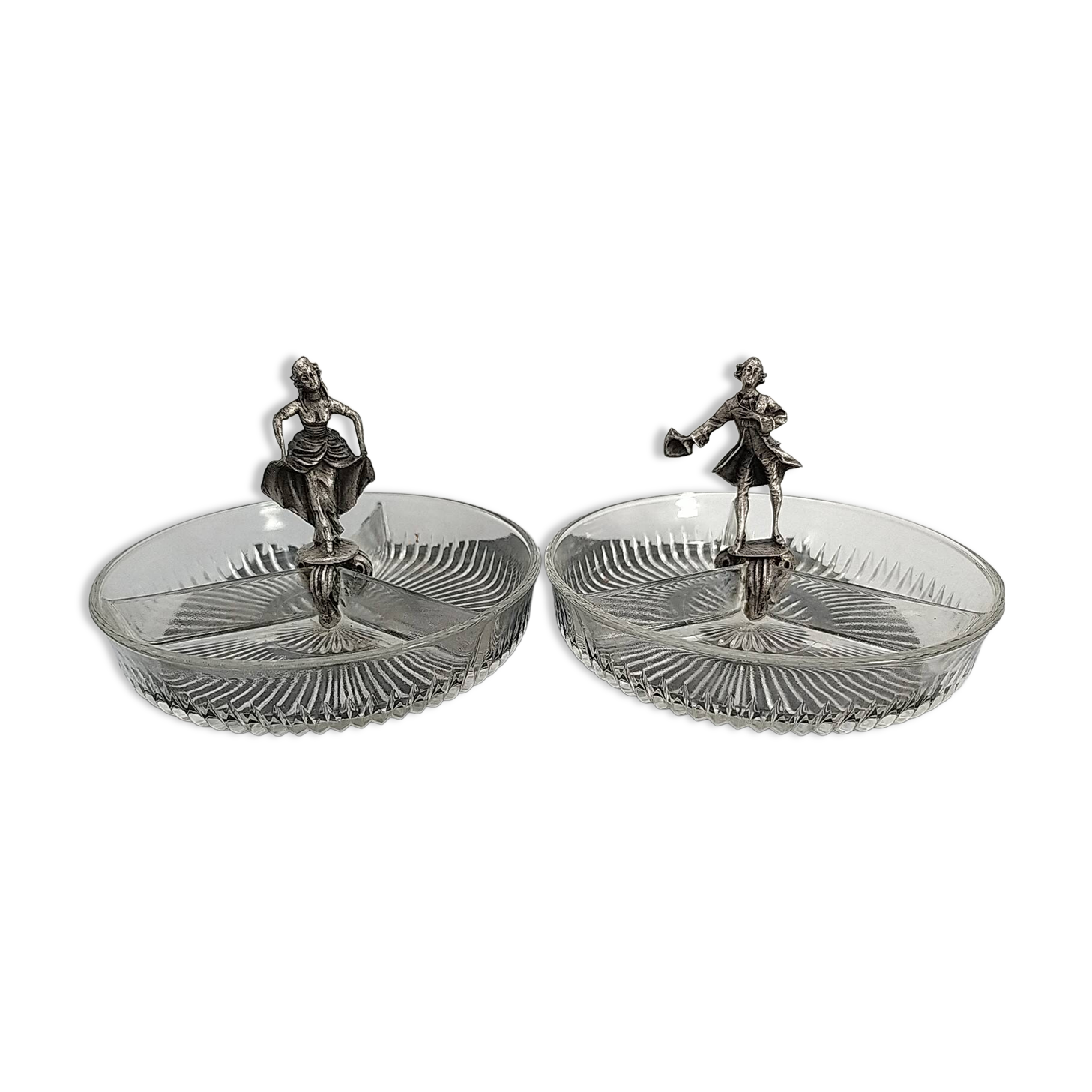 Old small glass and tin servants.