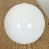 Vintage Porcelain Ceiling Light with Milk Glass , 1950s