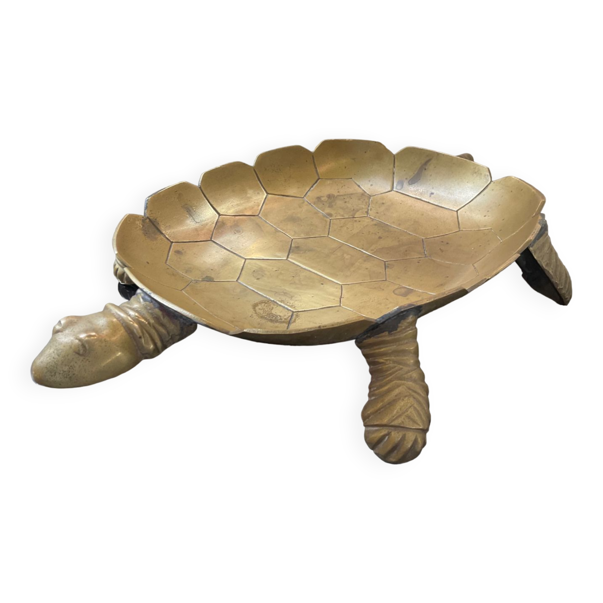 Vintage turtle pocket in solid bronze