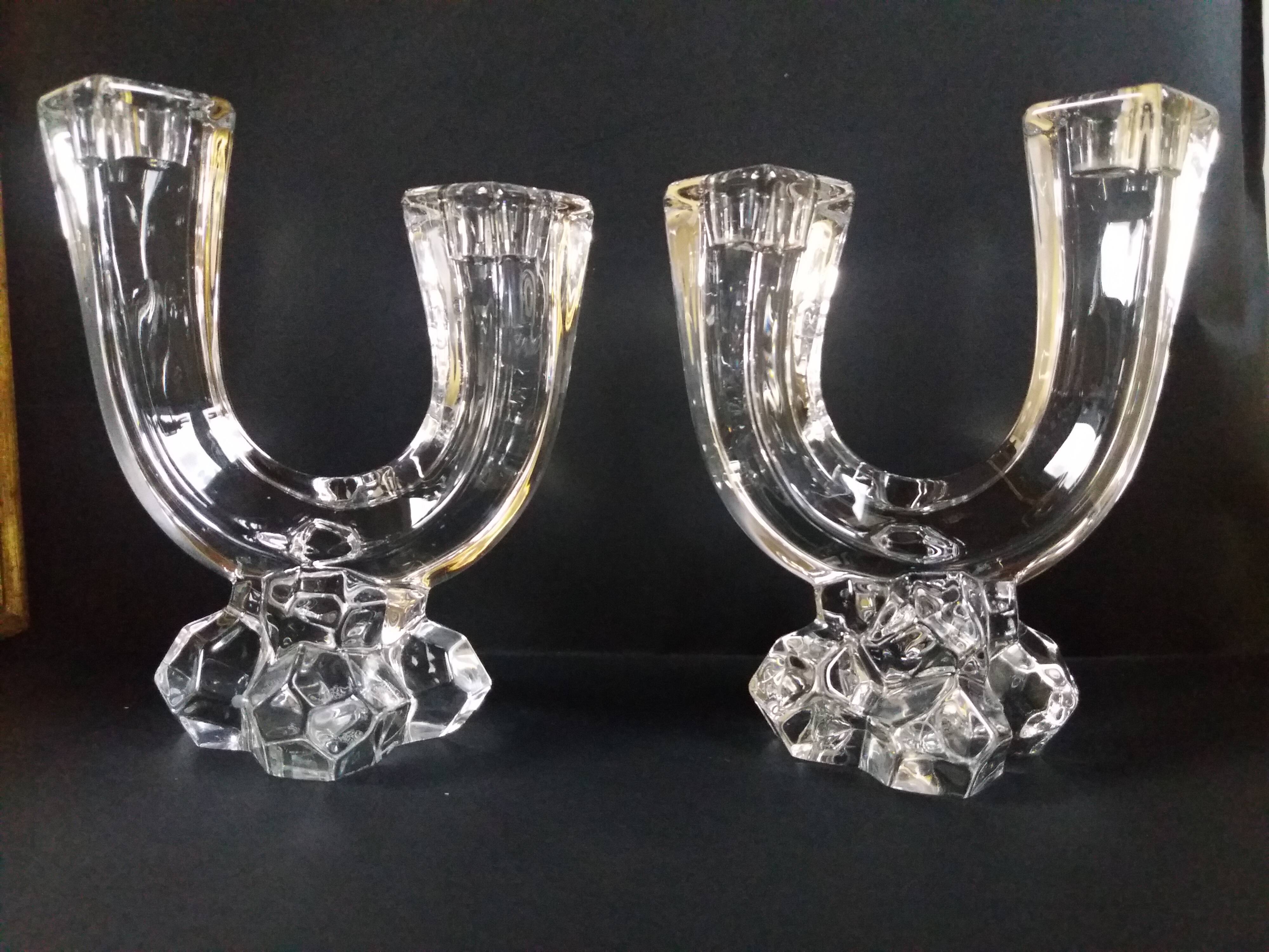 Pair crystal chandeliers