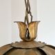Two vintage pendant lights in gold metal