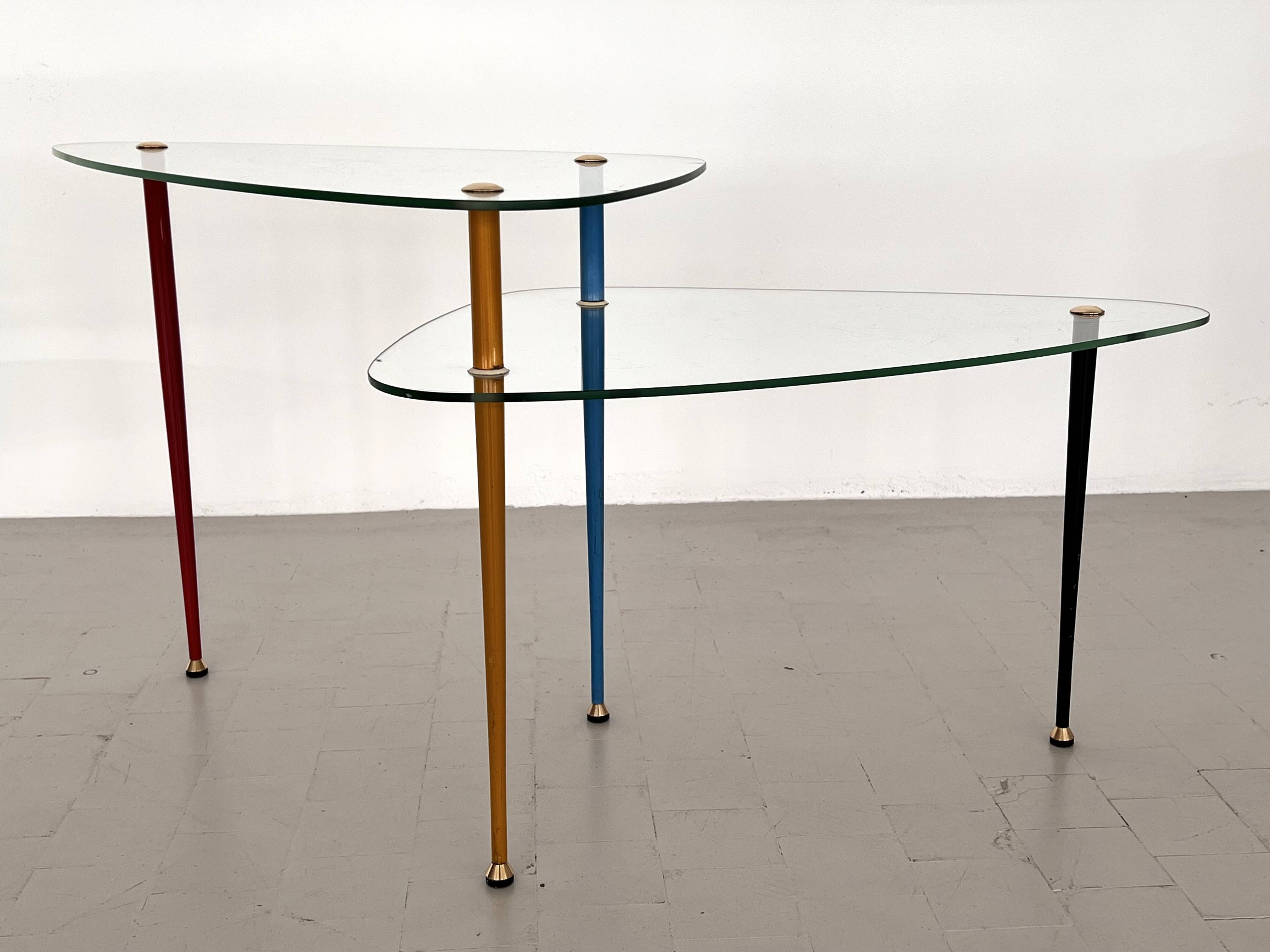 Italian Arlecchino Side Table in Glass by Edoardo Paoli for Vitrex