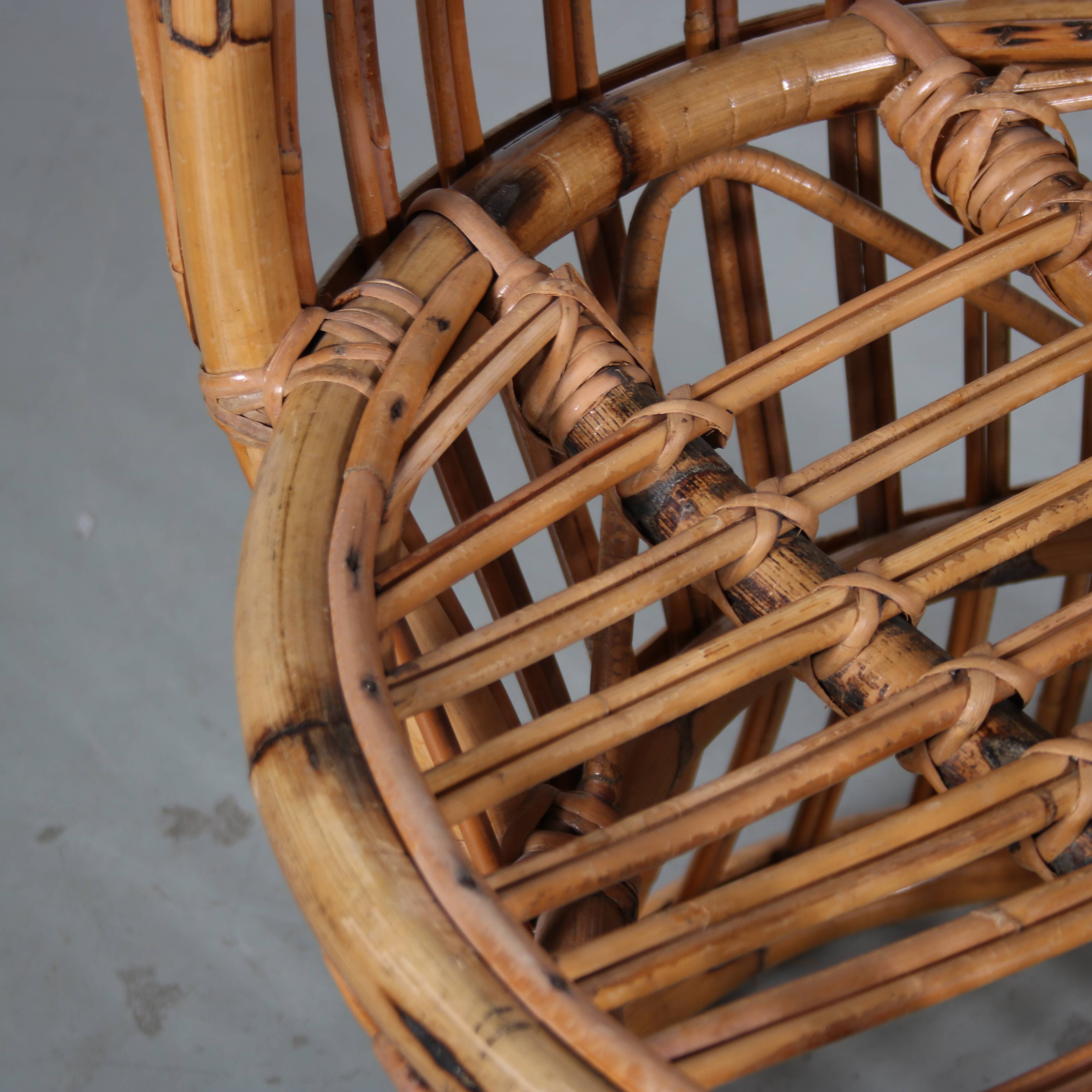 1950s rattan armchair from the Netherlands