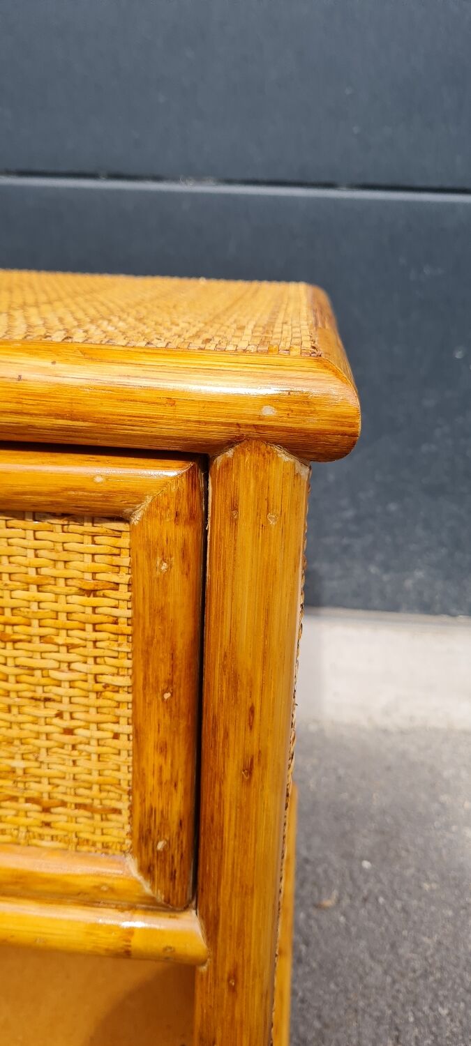 Vintage rattan bedside