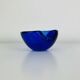 Cendrier en verre soufflé Murano, bleu, vintage